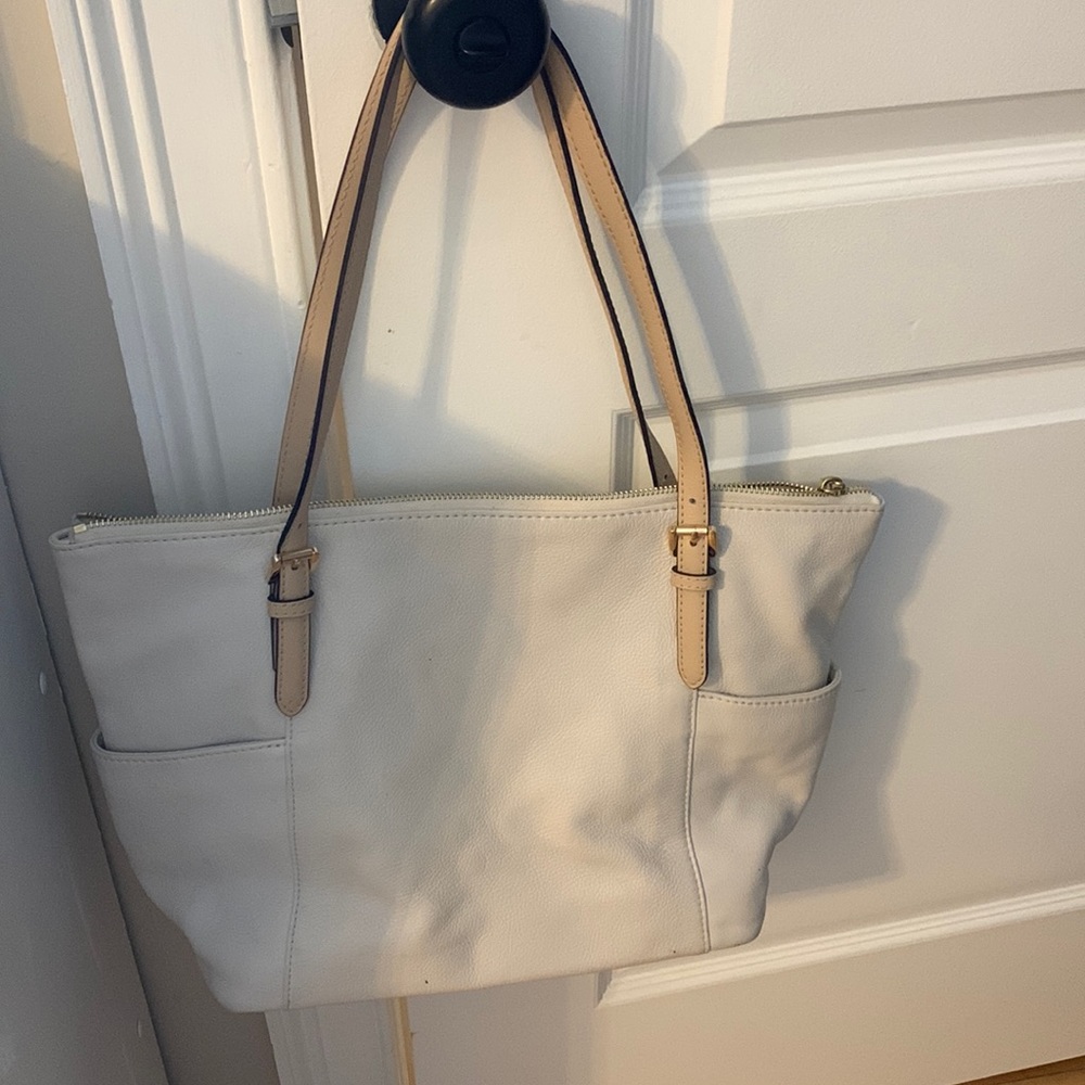 Cream Michael Kors Tote